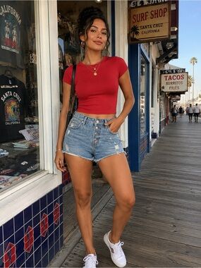 Miss Me Denim Shorts in Light Blue Wash Size 25
